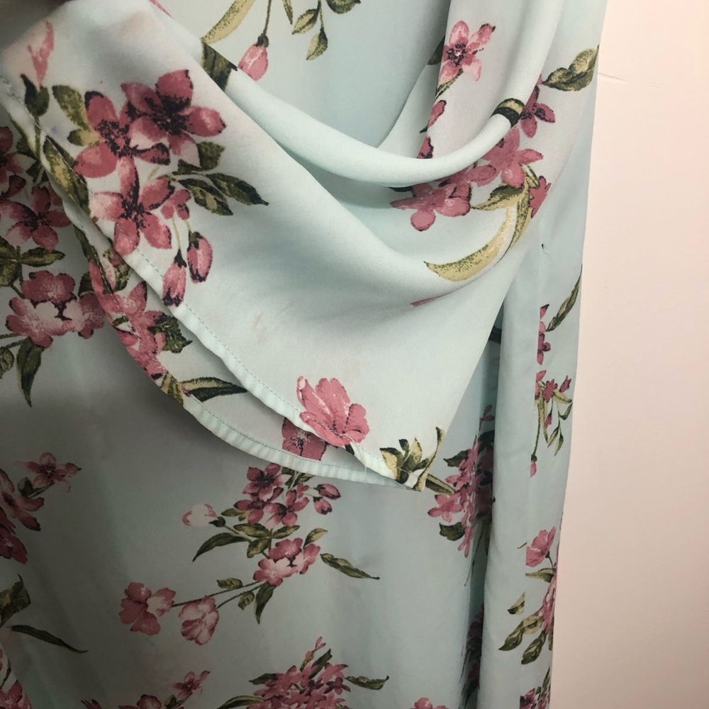 Peach Love California Long Maxi Kimono Cover-up Floral Bell Sleeve Size Small - Picture 8 of 11